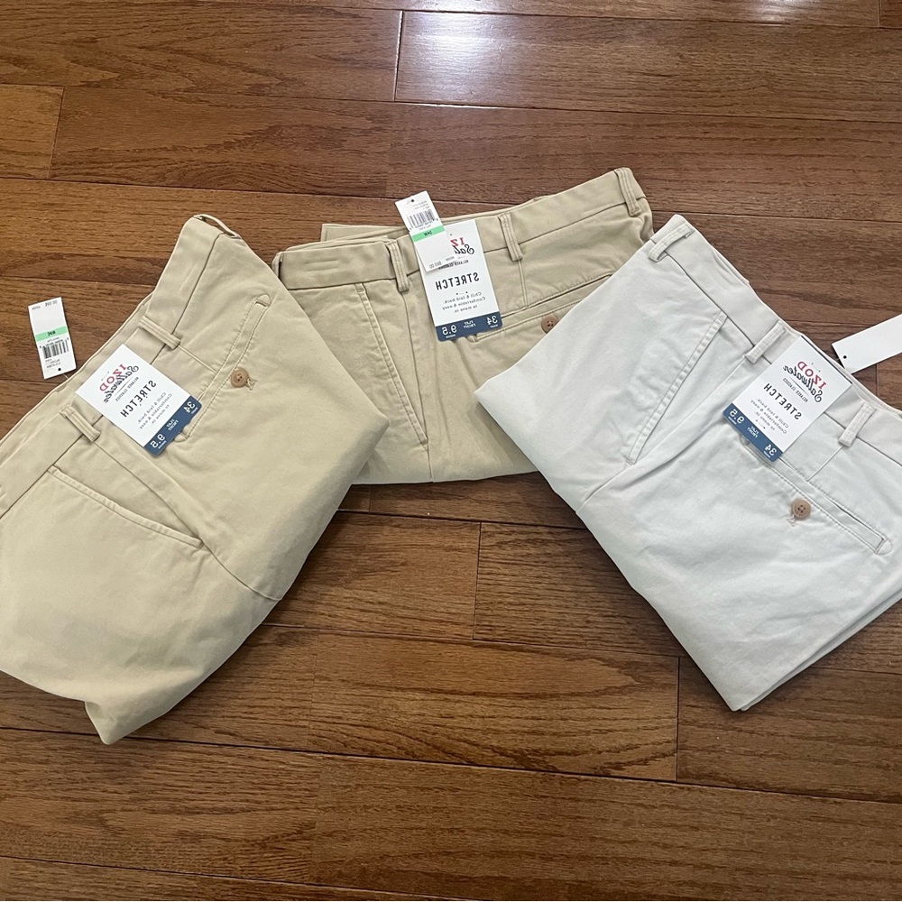 Men's Flat Front Shorts by Izod - Khaki and Cream